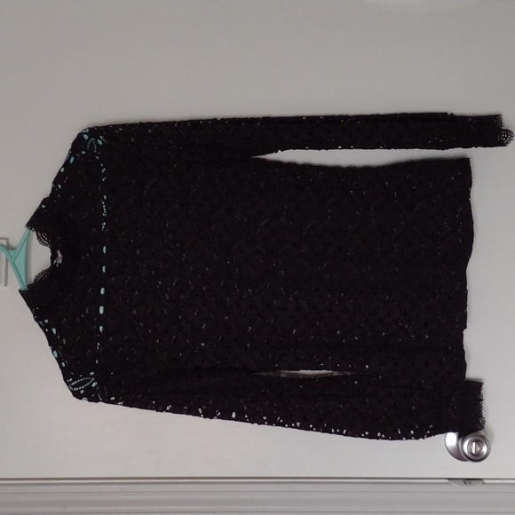 Free People Intimately Black Lace Gothic Victorian Bohemian Top size Small - Picture 1 of 13